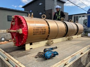 その３-写真２　M2235-1推進施工状況（ラムサス-S工法推進機）